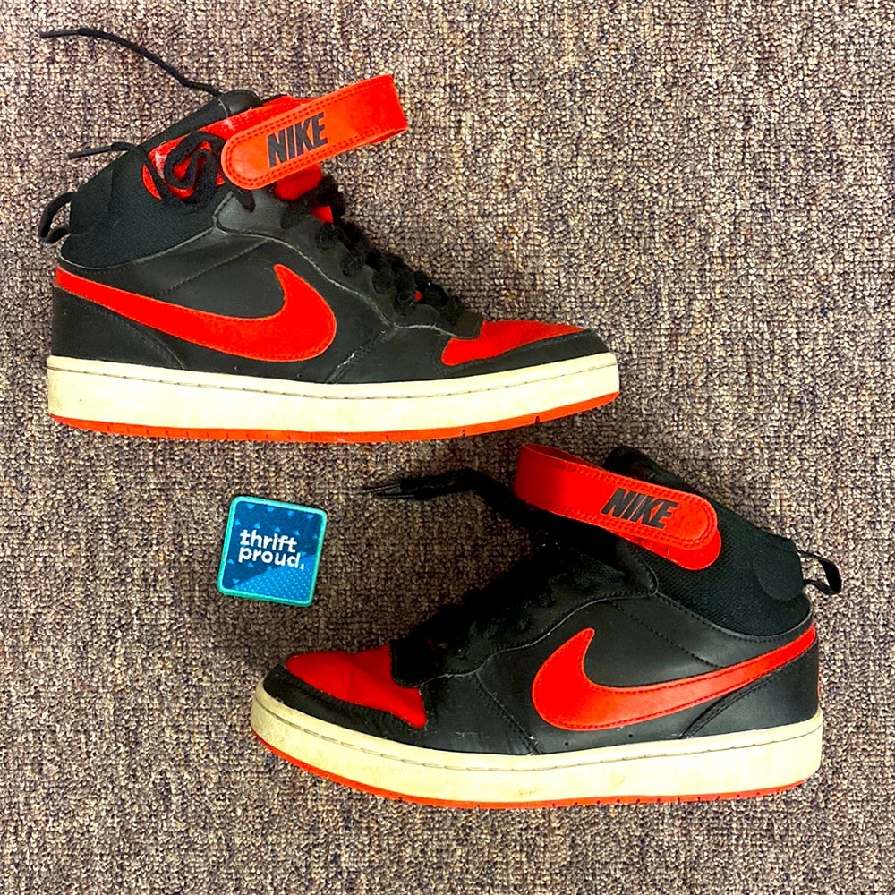 Nike Court Borough Red and Black Athletic Shoes - Size 7Y